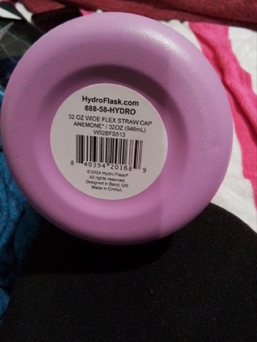 32oz Hydro Flask Wide Mouth Water Bottle - Lavender Purple with Black Cap - Picture 4 of 4